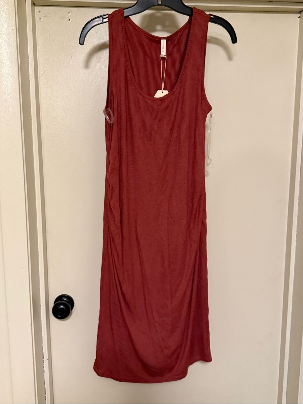 Pinkblush Ribbed Tank Midi Dress - Rust - Picture 2 of 2